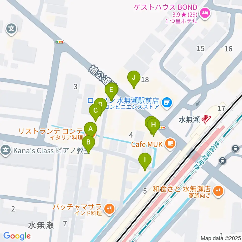 JEUGIA 島本センター周辺のファミレス・ファーストフード一覧地図