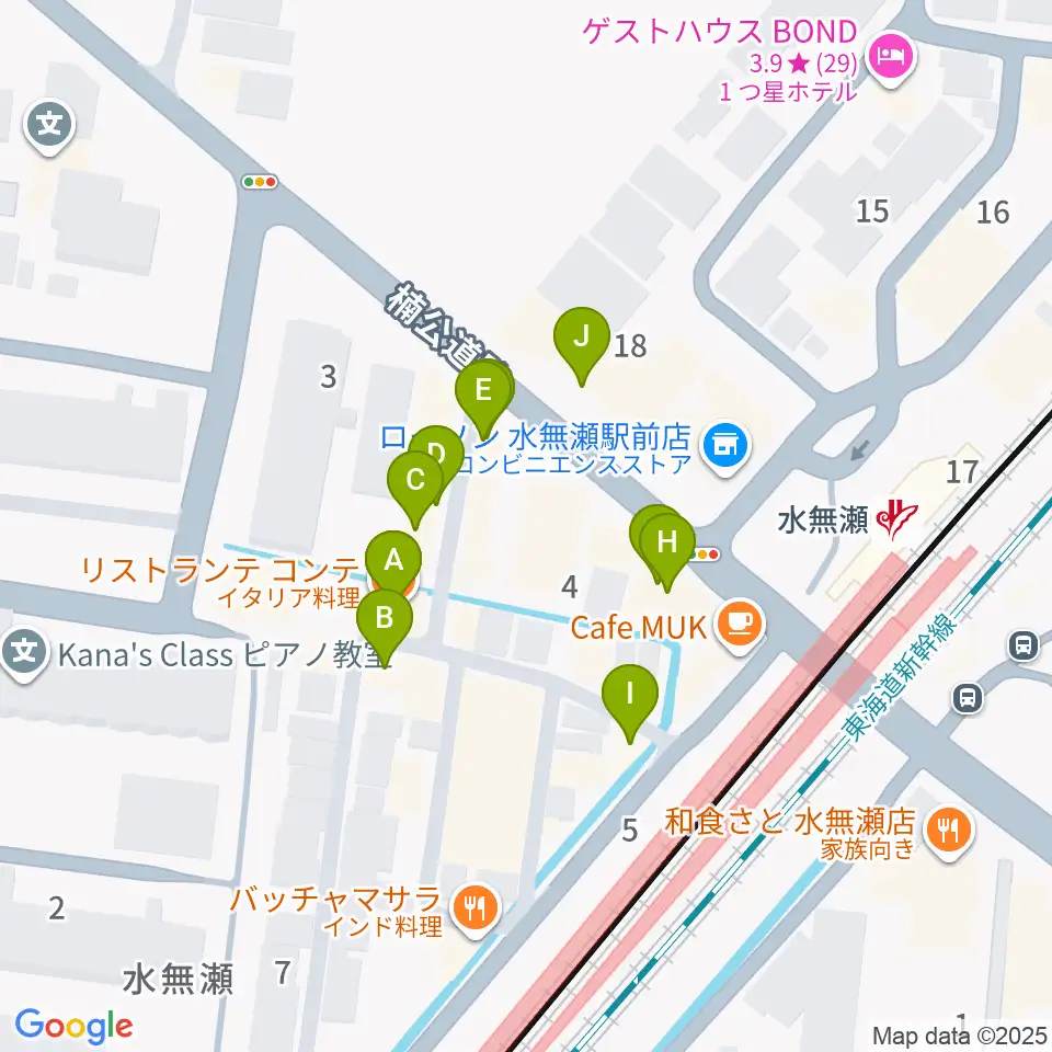 JEUGIA 島本センター周辺のファミレス・ファーストフード一覧地図