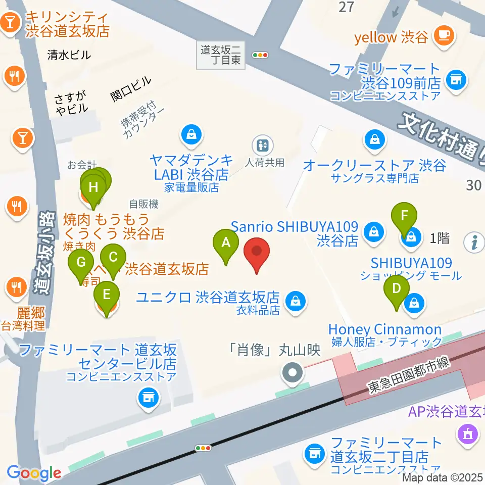 CBGKシブゲキ!!周辺のファミレス・ファーストフード一覧地図