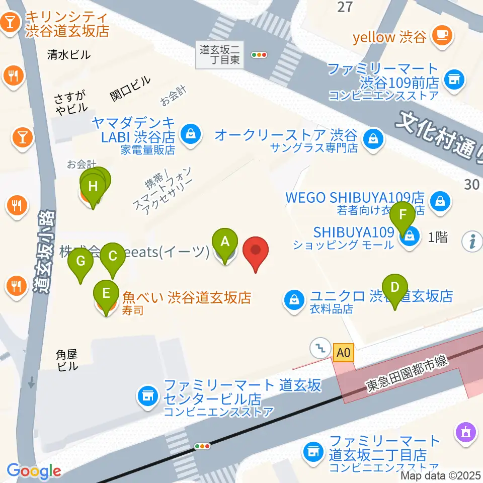 CBGKシブゲキ!!周辺のファミレス・ファーストフード一覧地図