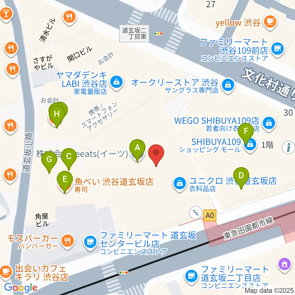 CBGKシブゲキ!!周辺のファミレス・ファーストフード一覧地図