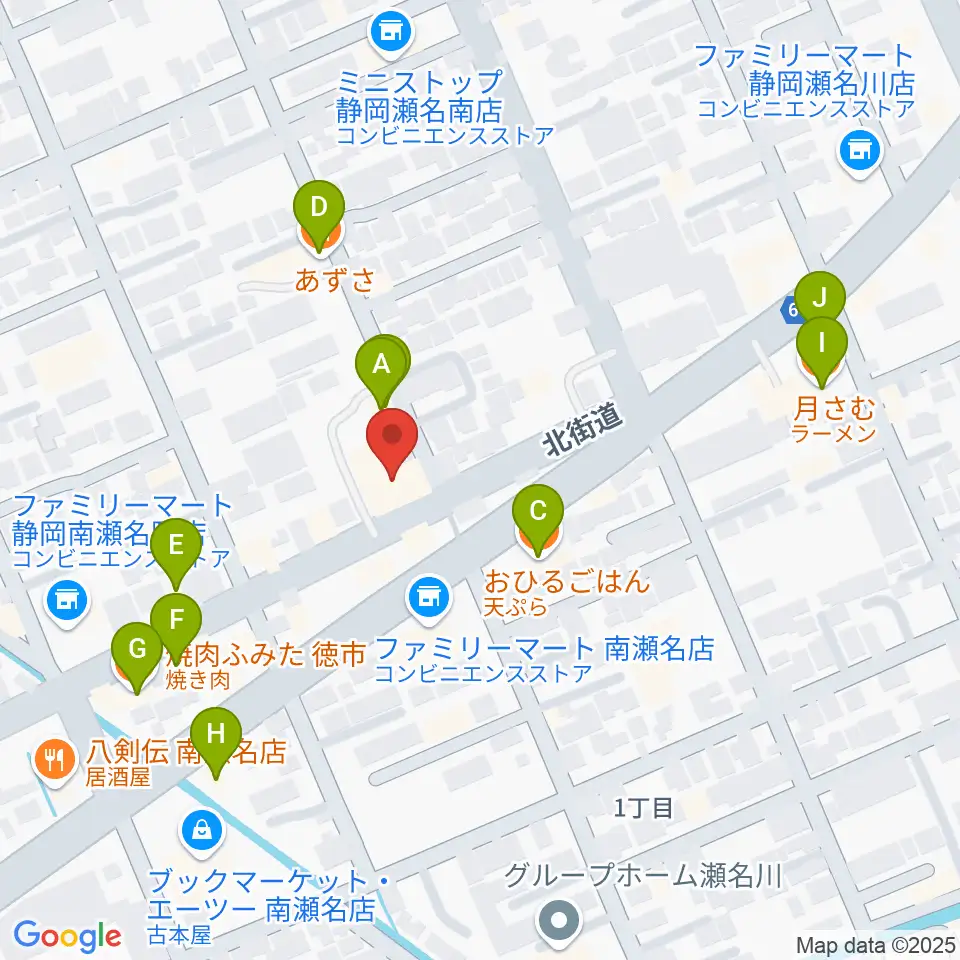 すみやグッディおとサロン瀬名周辺のファミレス・ファーストフード一覧地図