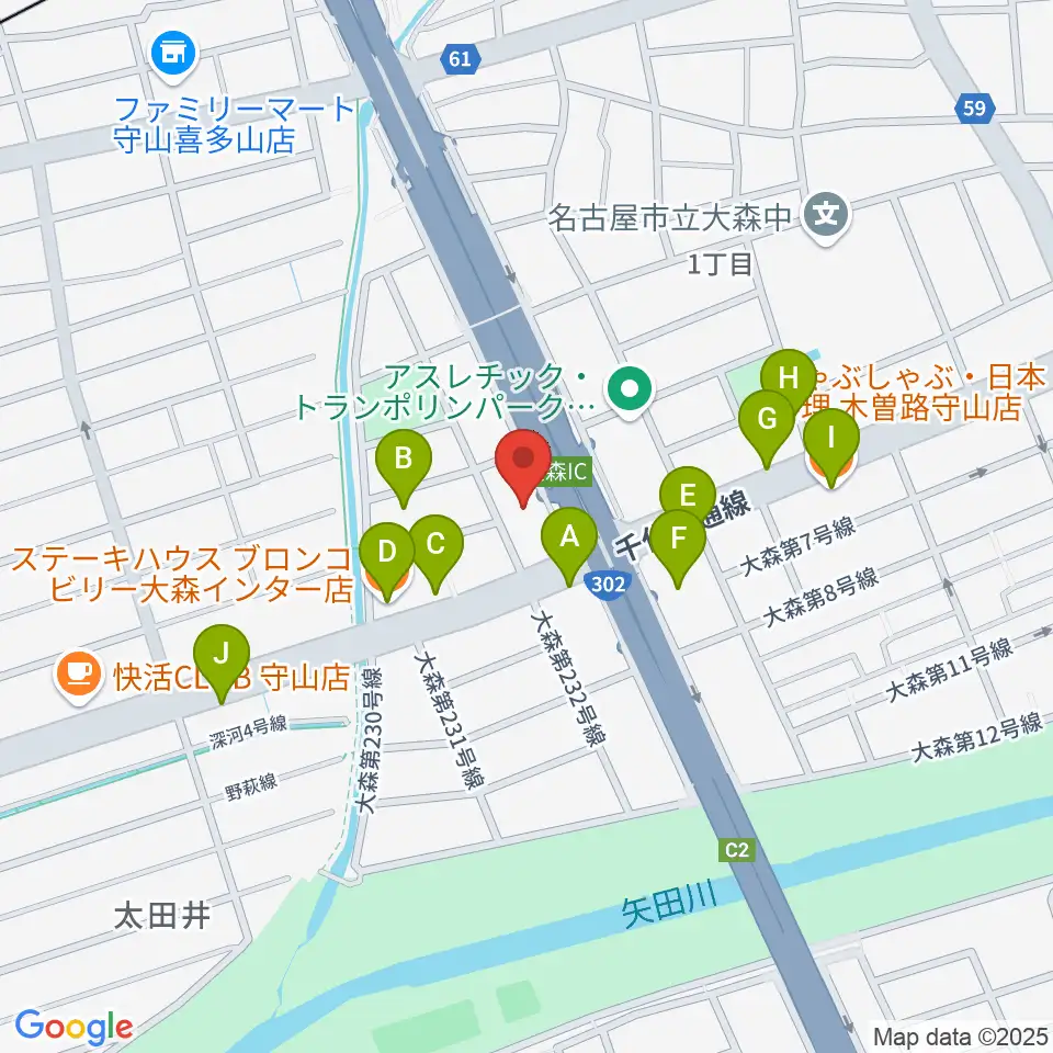 スタジオ異空間周辺のファミレス・ファーストフード一覧地図