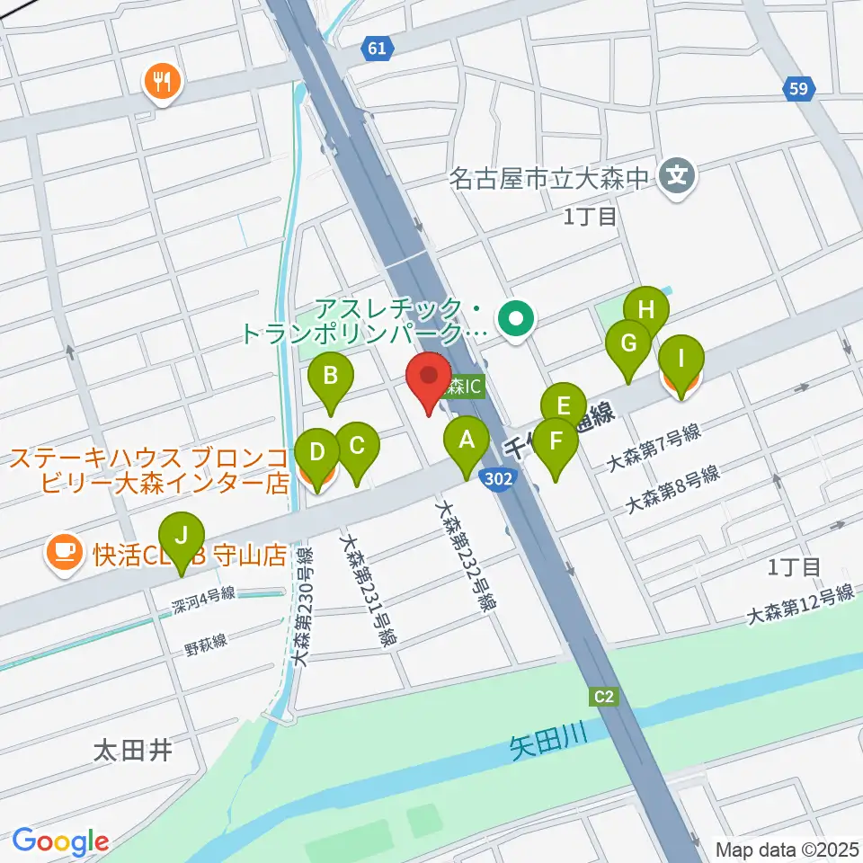 スタジオ異空間周辺のファミレス・ファーストフード一覧地図