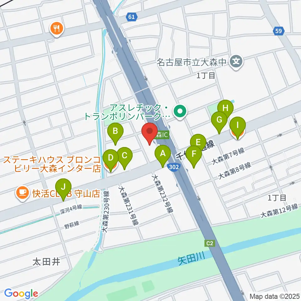 スタジオ異空間周辺のファミレス・ファーストフード一覧地図