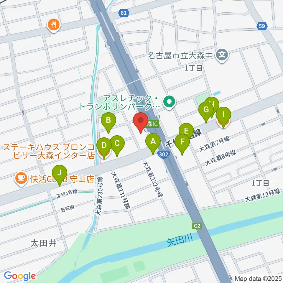 スタジオ異空間周辺のファミレス・ファーストフード一覧地図
