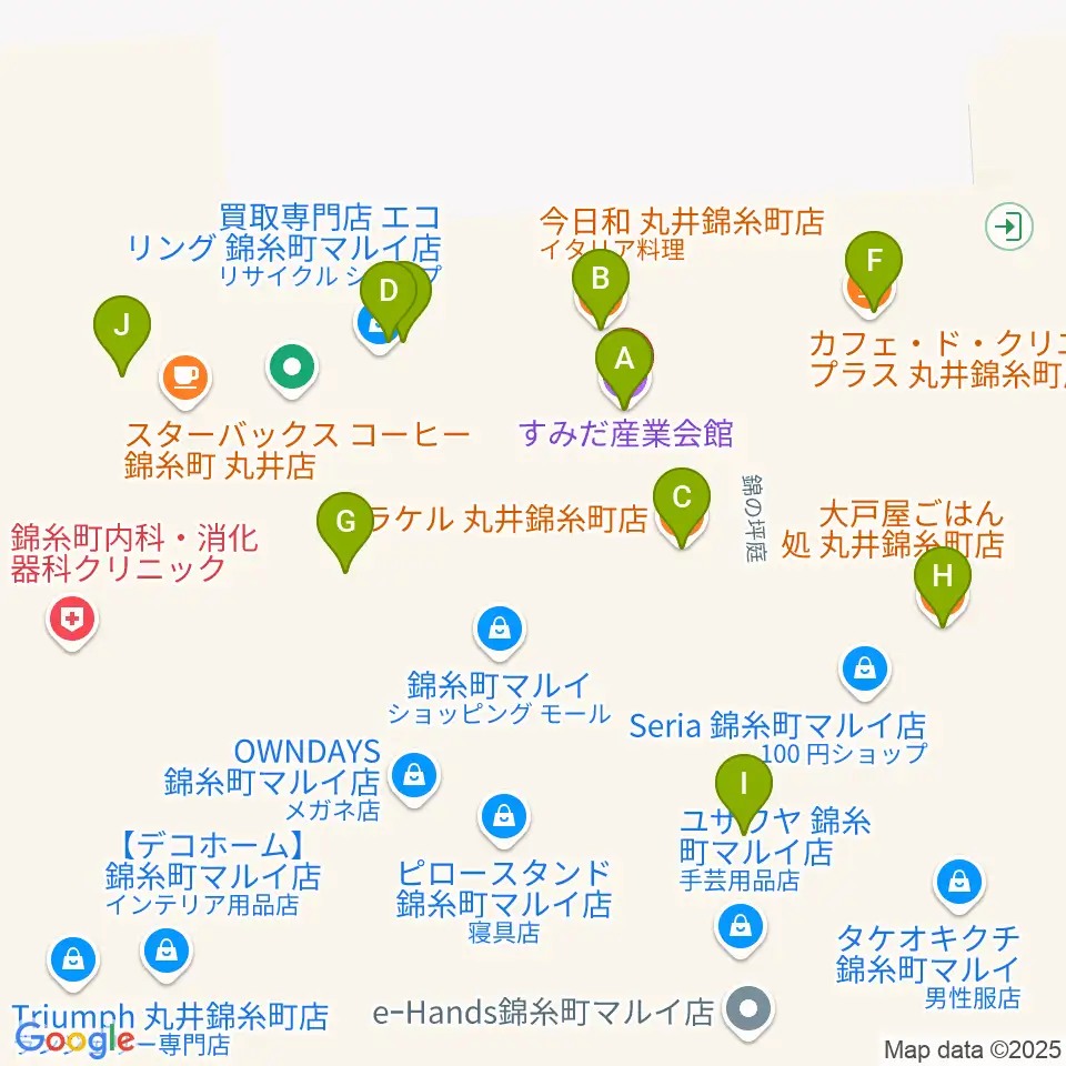 すみだ産業会館周辺のファミレス・ファーストフード一覧地図