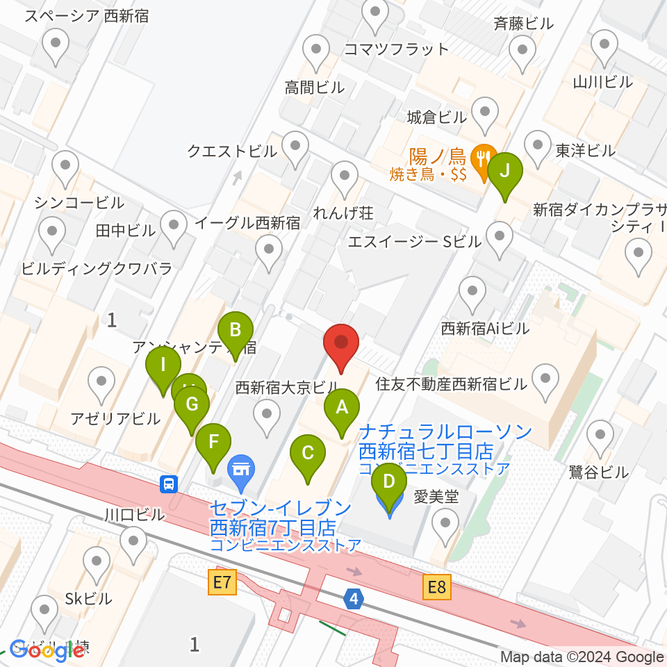 関交協ハーモニックホール周辺のファミレス・ファーストフード一覧地図