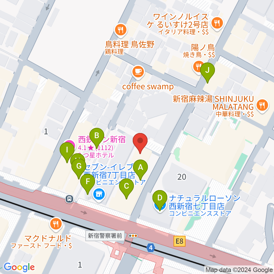 関交協ハーモニックホール周辺のファミレス・ファーストフード一覧地図