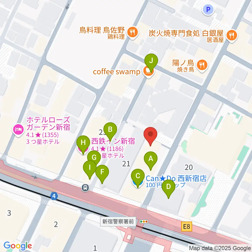 関交協ハーモニックホール周辺のファミレス・ファーストフード一覧地図