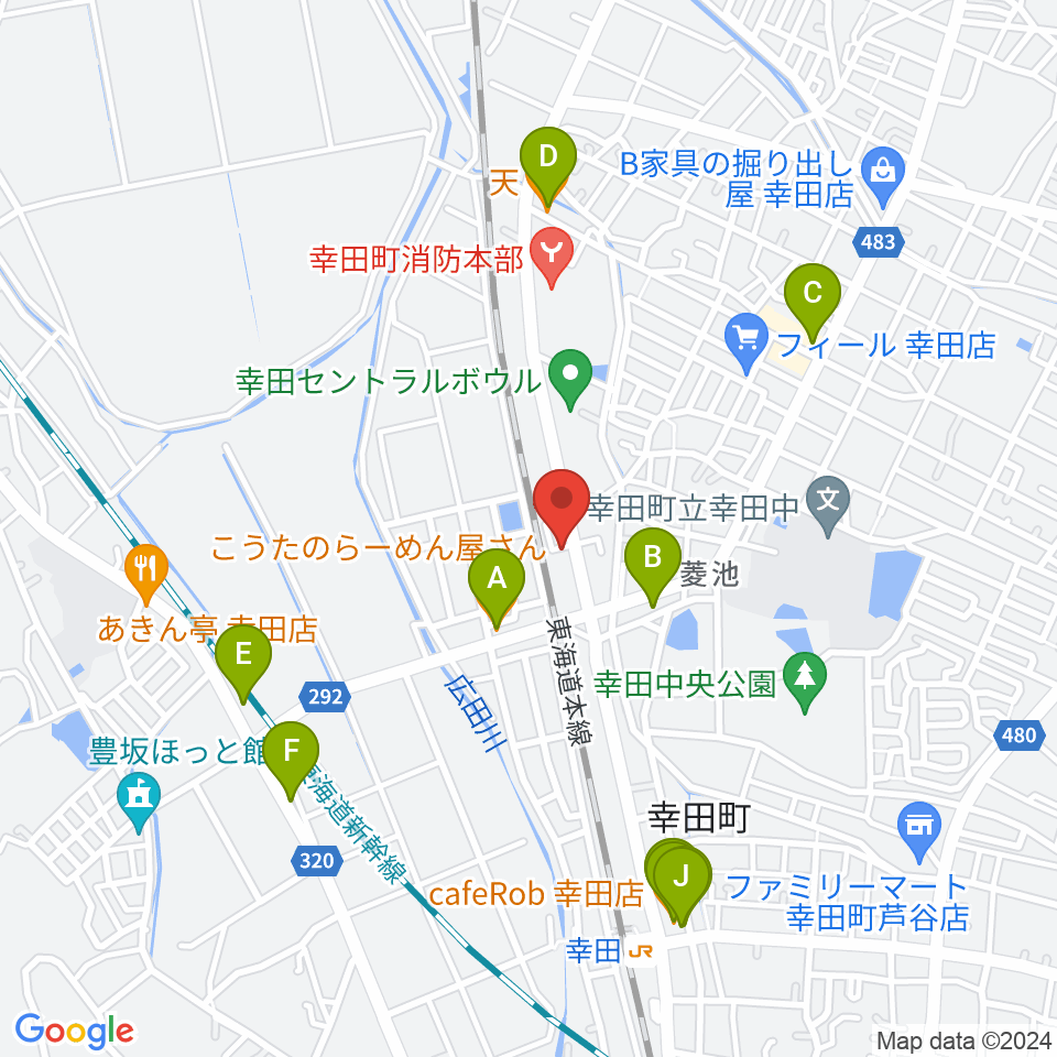 ヴァリアス ルシアリー周辺のファミレス・ファーストフード一覧地図