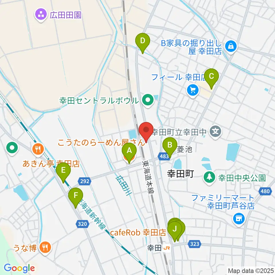 ヴァリアス ルシアリー周辺のファミレス・ファーストフード一覧地図