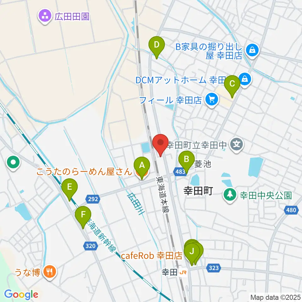ヴァリアス ルシアリー周辺のファミレス・ファーストフード一覧地図