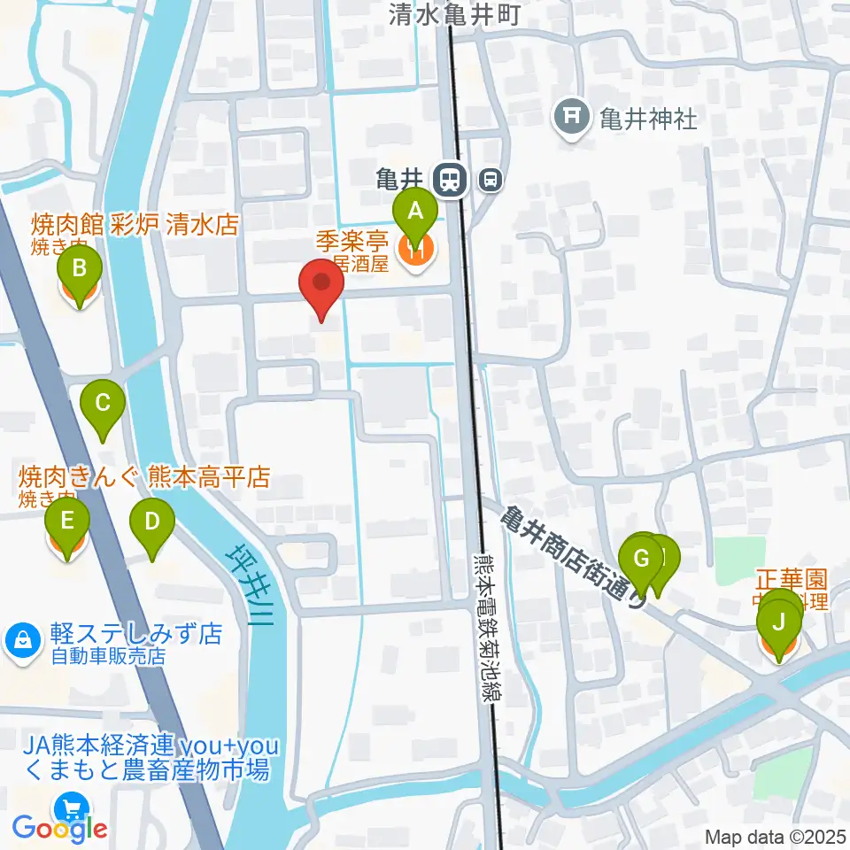 大谷楽器 清水教室周辺のファミレス・ファーストフード一覧地図