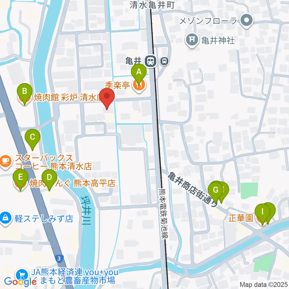 大谷楽器 清水教室周辺のファミレス・ファーストフード一覧地図