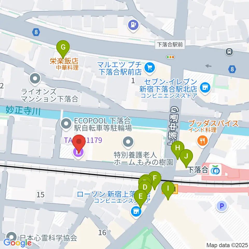 TACCS1179周辺のファミレス・ファーストフード一覧地図