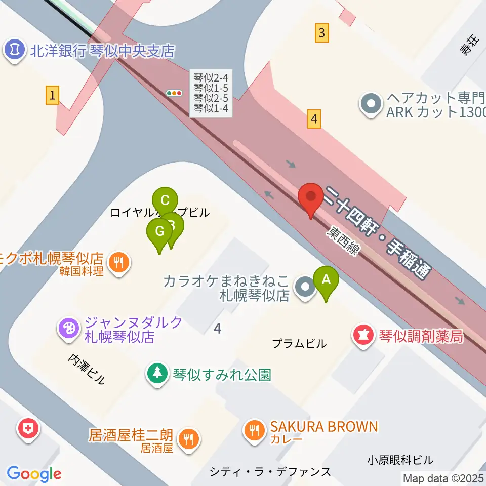 ターミナルプラザことにパトス周辺のファミレス・ファーストフード一覧地図