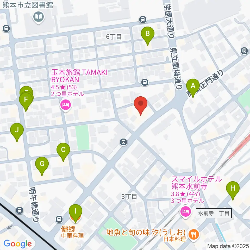 大谷楽器 大江教室周辺のファミレス・ファーストフード一覧地図