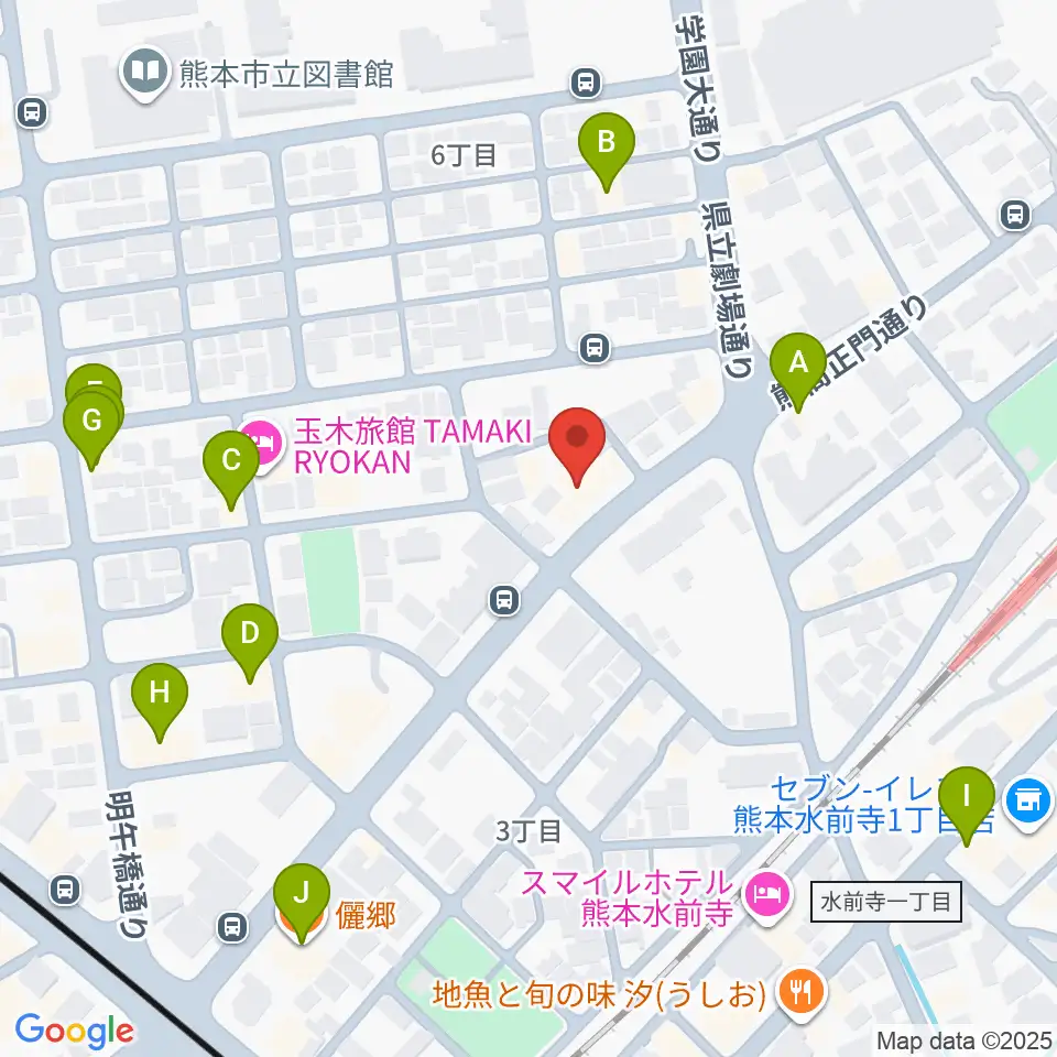 大谷楽器 大江教室周辺のファミレス・ファーストフード一覧地図