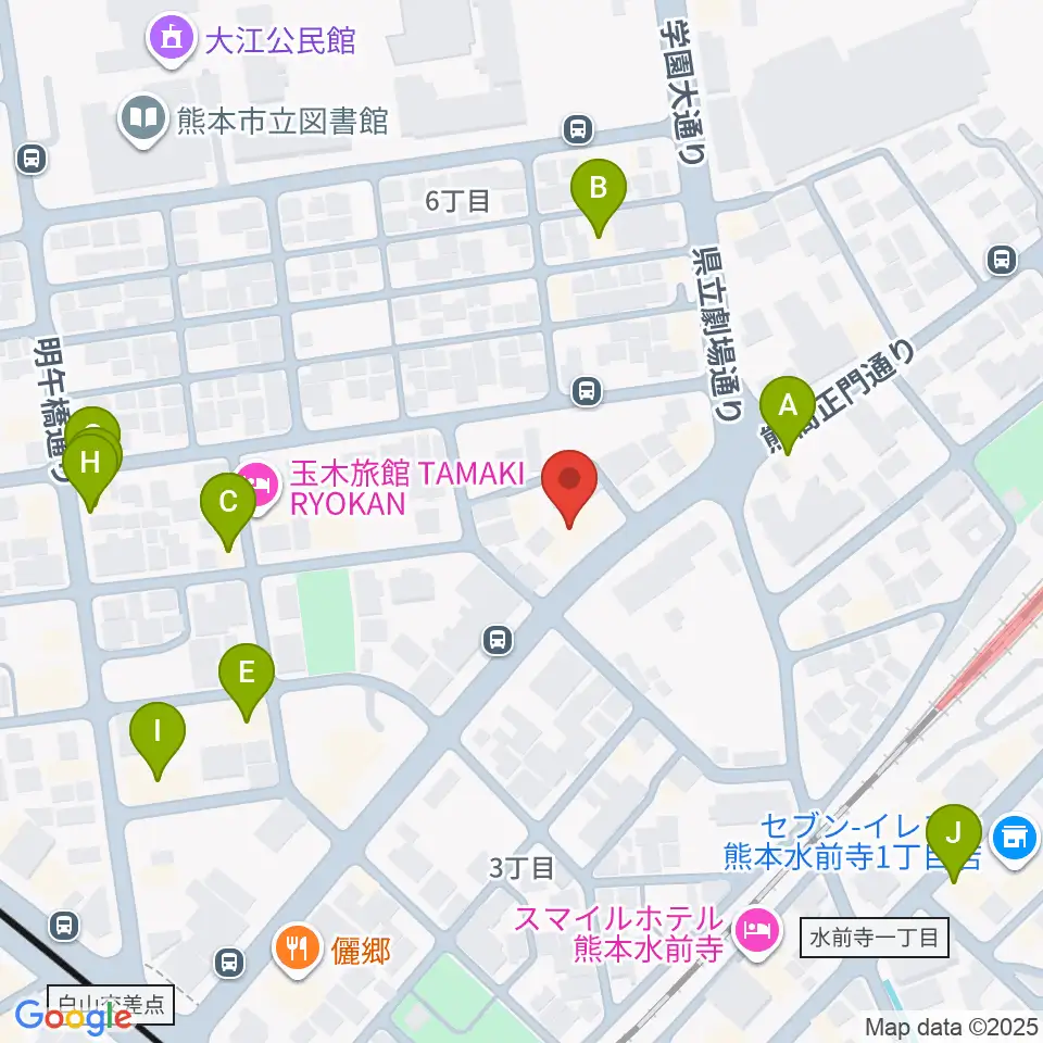 大谷楽器 大江教室周辺のファミレス・ファーストフード一覧地図