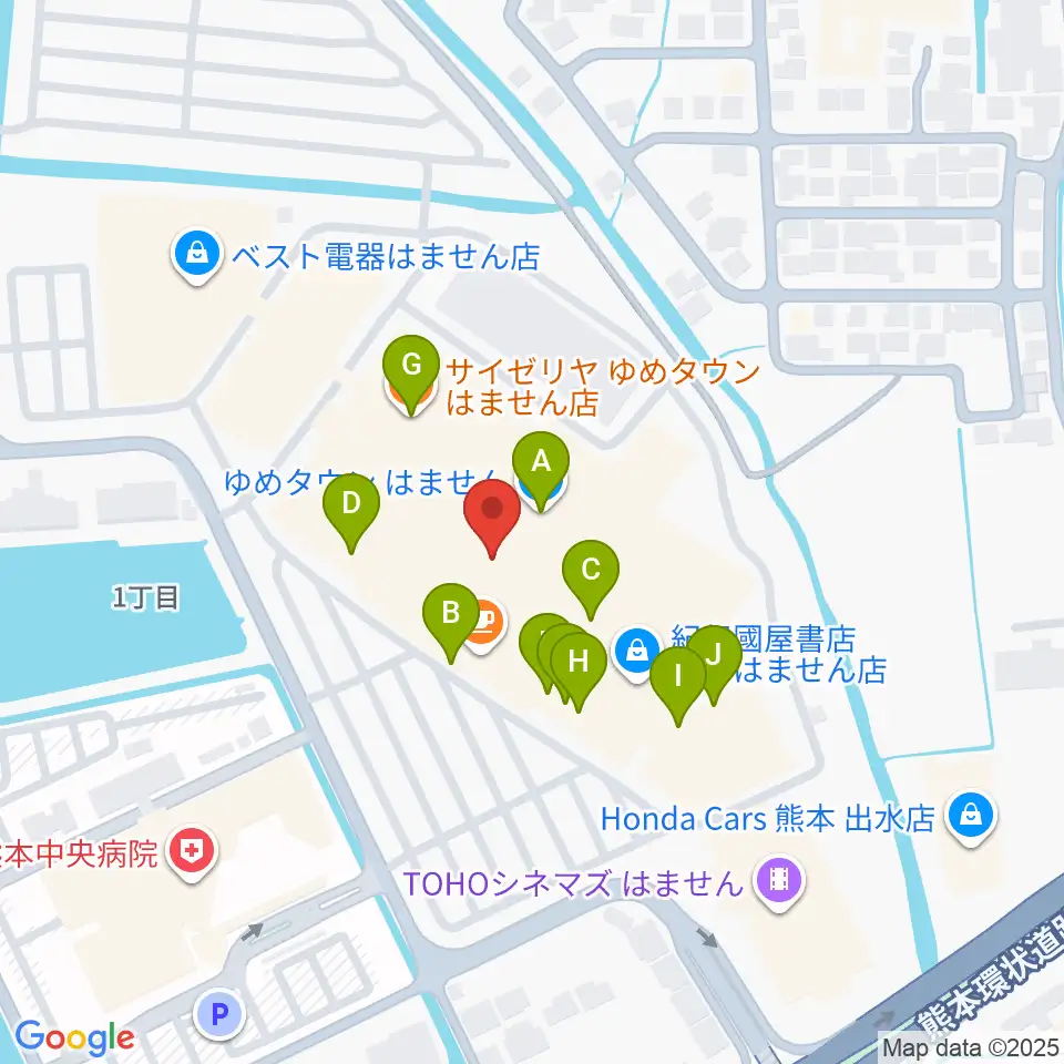 大谷楽器 はません教室周辺のファミレス・ファーストフード一覧地図