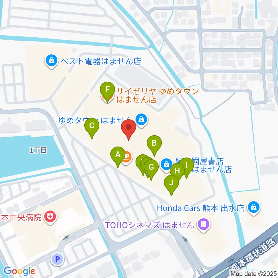 大谷楽器 はません教室周辺のファミレス・ファーストフード一覧地図