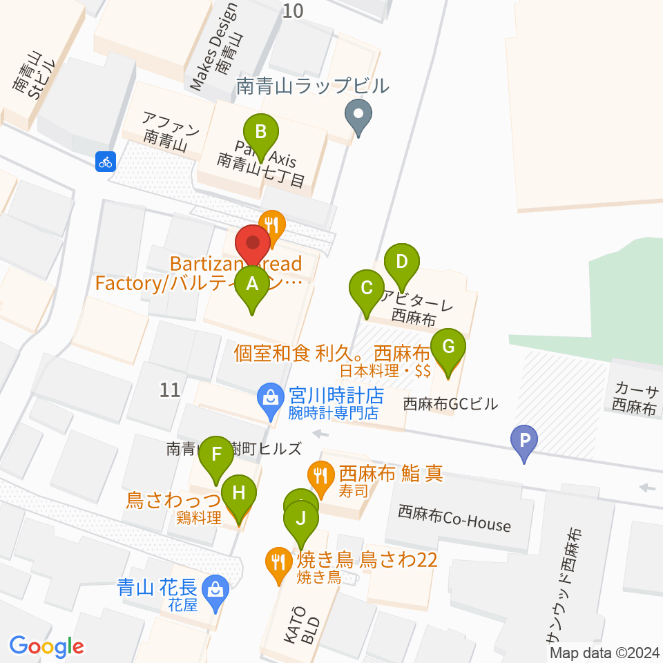 ギガバー東京周辺のファミレス・ファーストフード一覧地図