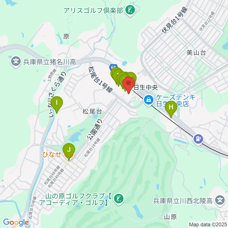 ハセガワ楽器 日生センター周辺のファミレス・ファーストフード一覧地図
