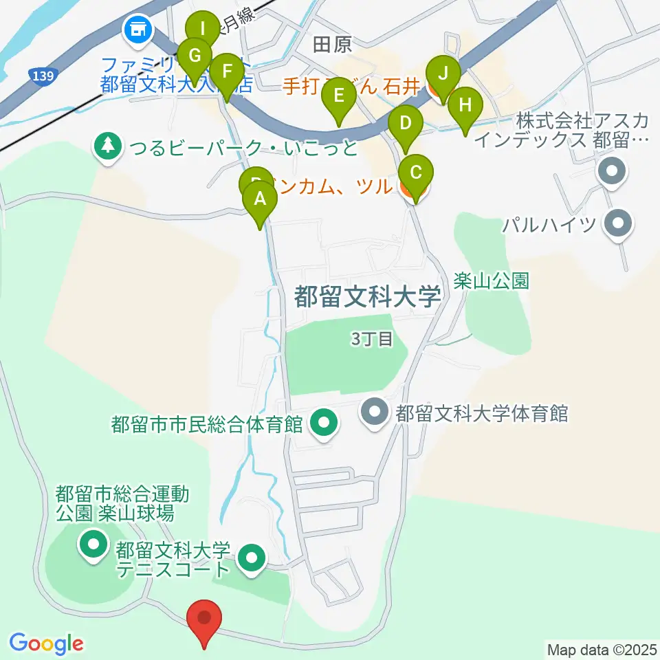都の杜うぐいすホール周辺のファミレス・ファーストフード一覧地図