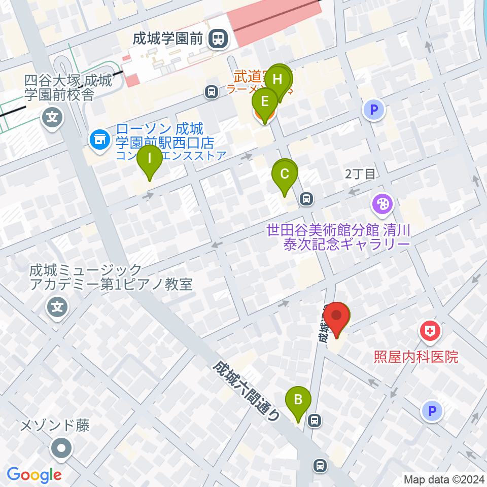 成城F*GICCO周辺のファミレス・ファーストフード一覧地図