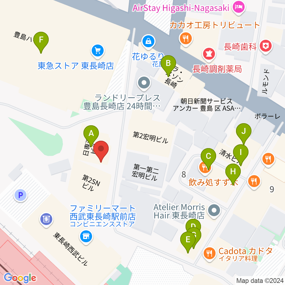 小劇場てあとるらぽう周辺のファミレス・ファーストフード一覧地図