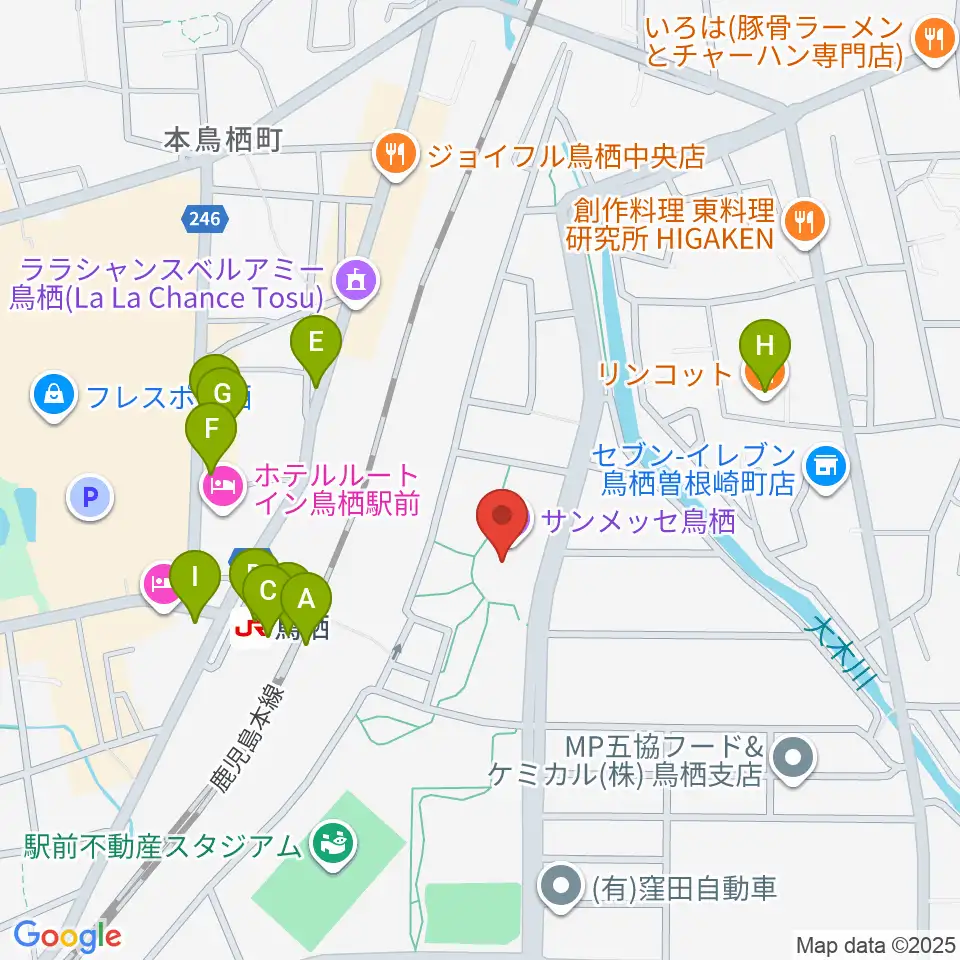 サンメッセ鳥栖周辺のファミレス・ファーストフード一覧地図