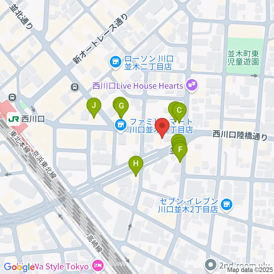 柏屋楽器 西川口ミュージックサロン周辺のファミレス・ファーストフード一覧地図