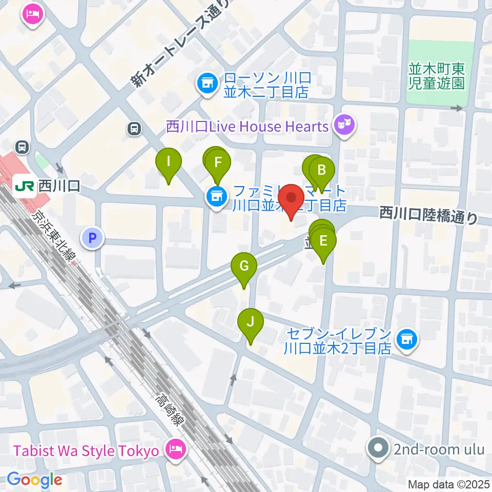 柏屋楽器 西川口ミュージックサロン周辺のファミレス・ファーストフード一覧地図