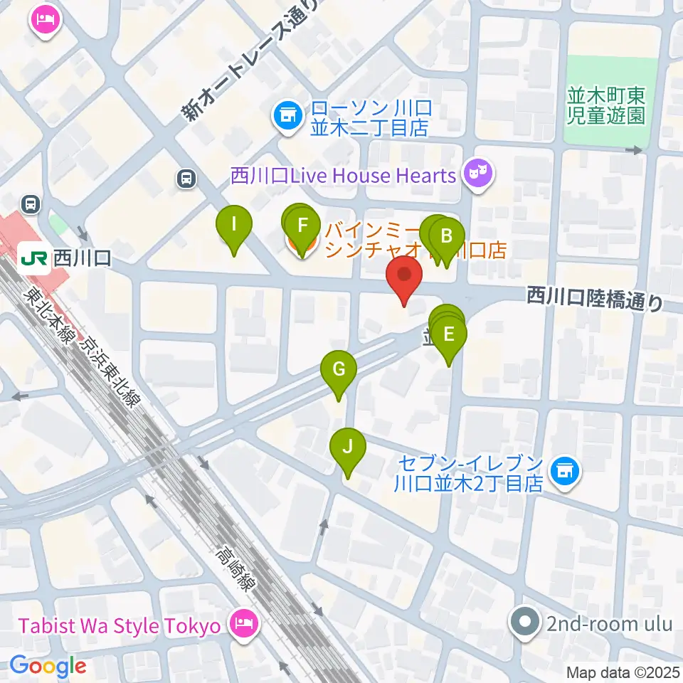 柏屋楽器 西川口ミュージックサロン周辺のファミレス・ファーストフード一覧地図