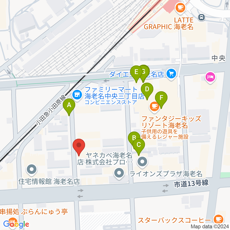 ソルミュージックスクール周辺のファミレス・ファーストフード一覧地図