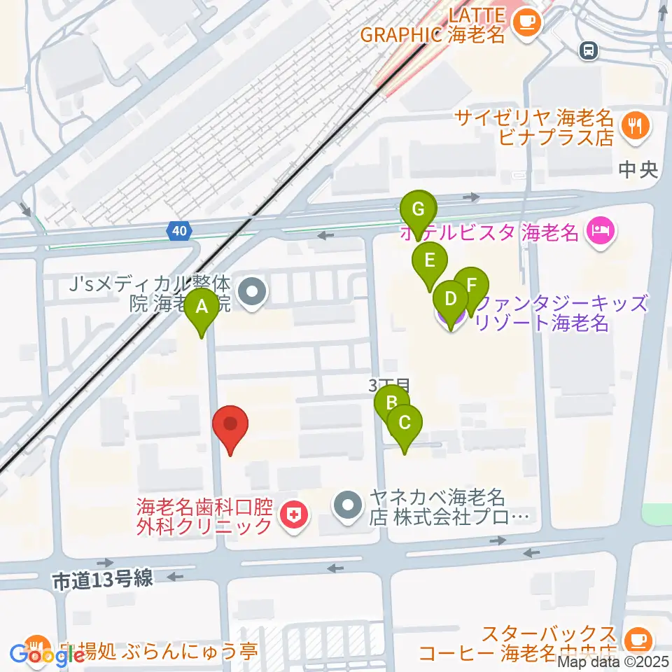 ソルミュージックスクール周辺のファミレス・ファーストフード一覧地図