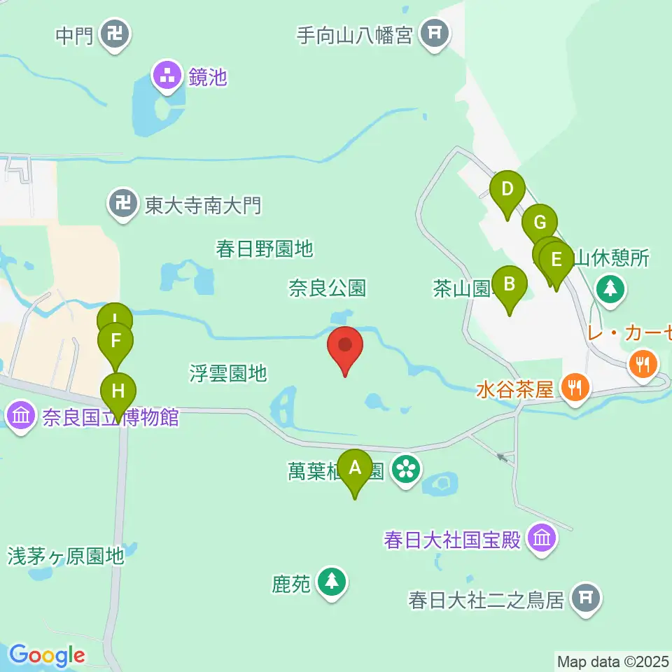奈良春日野国際フォーラム 甍～I・RA・KA～周辺のファミレス・ファーストフード一覧地図