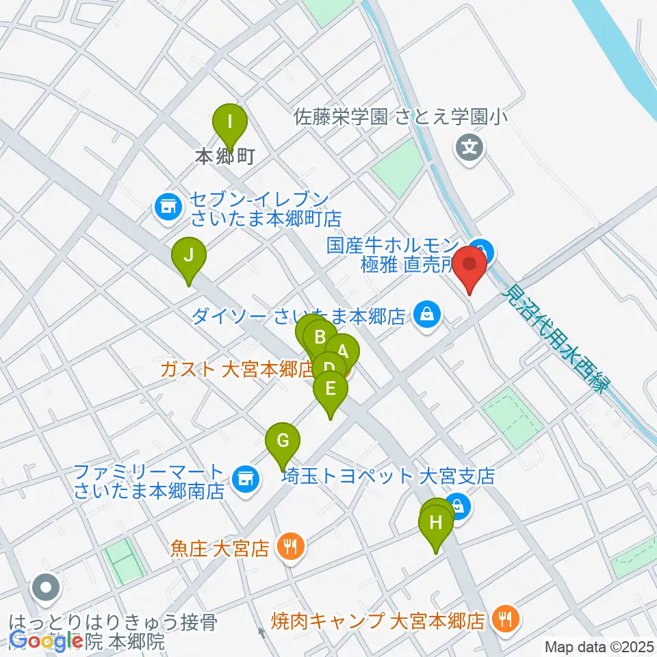 スタジオ・アリア周辺のファミレス・ファーストフード一覧地図
