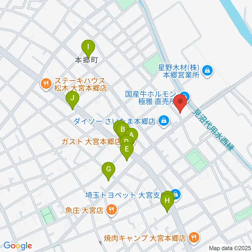 スタジオ・アリア周辺のファミレス・ファーストフード一覧地図