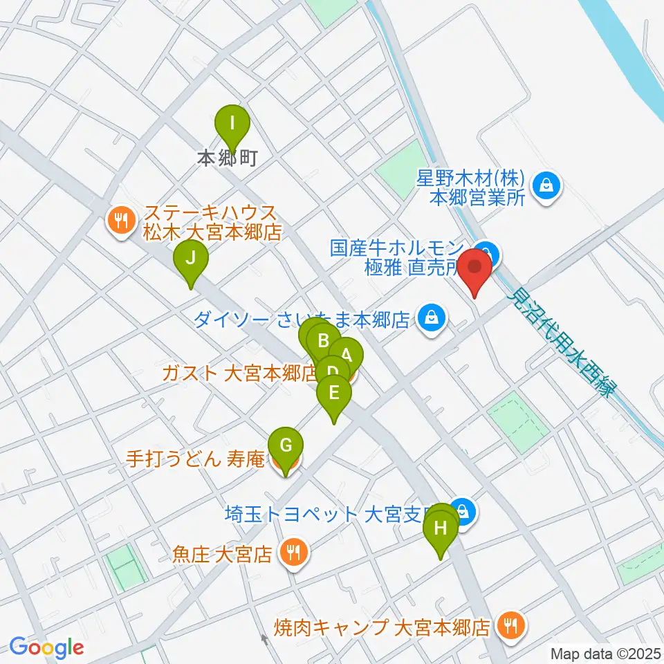 スタジオ・アリア周辺のファミレス・ファーストフード一覧地図