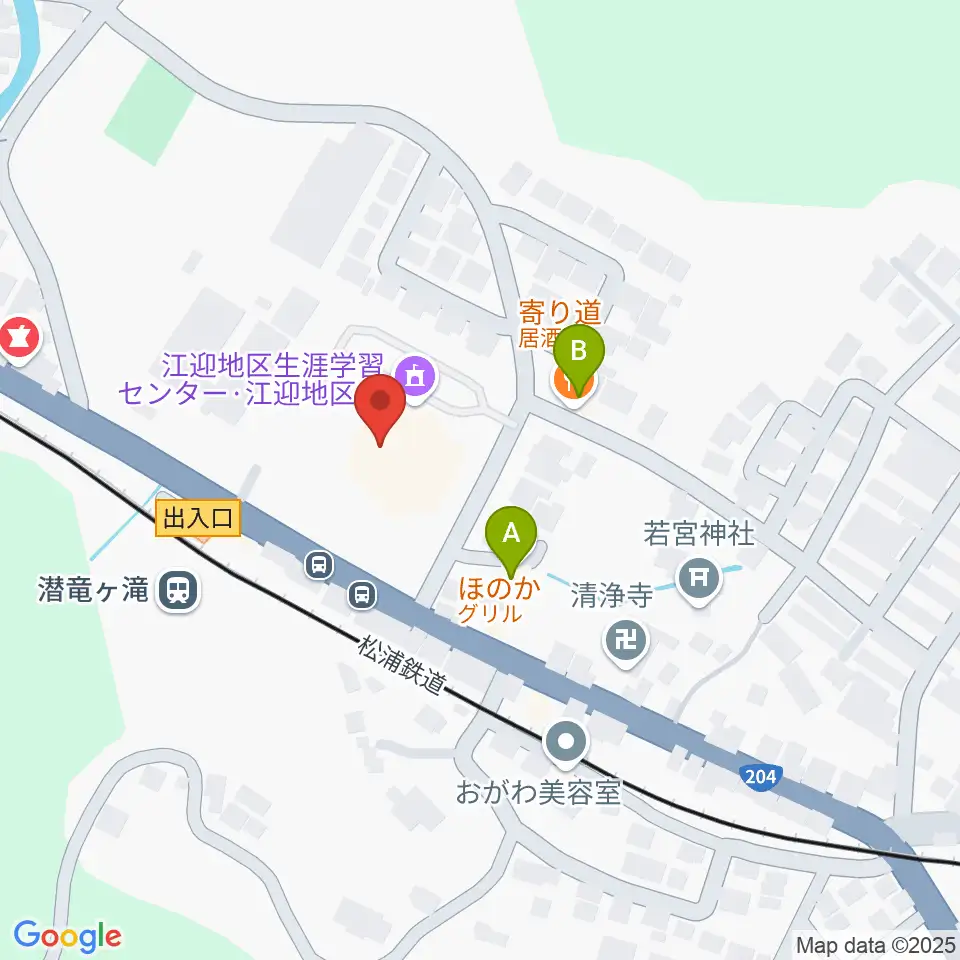 江迎地区文化会館インフィニタス周辺のファミレス・ファーストフード一覧地図