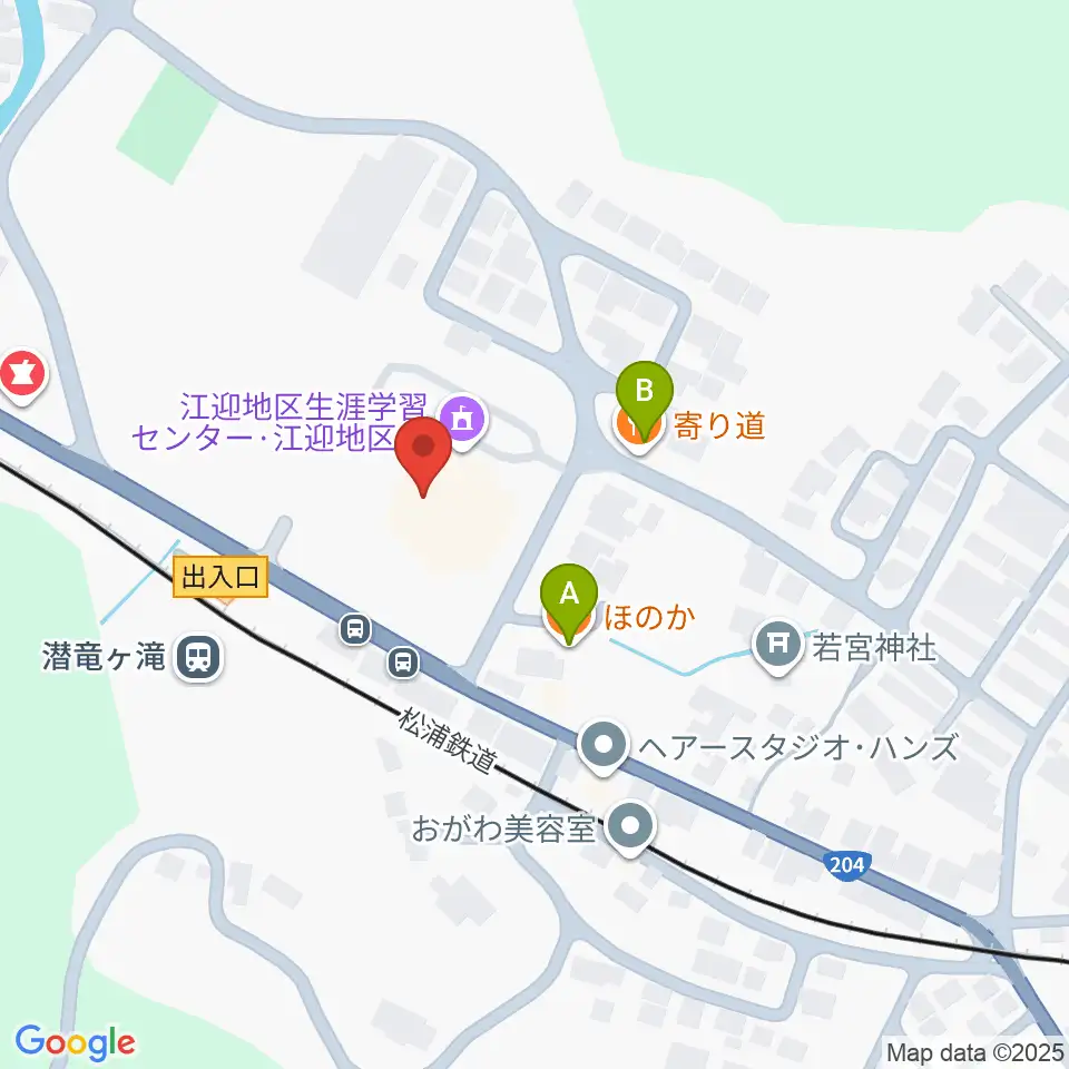 江迎地区文化会館インフィニタス周辺のファミレス・ファーストフード一覧地図