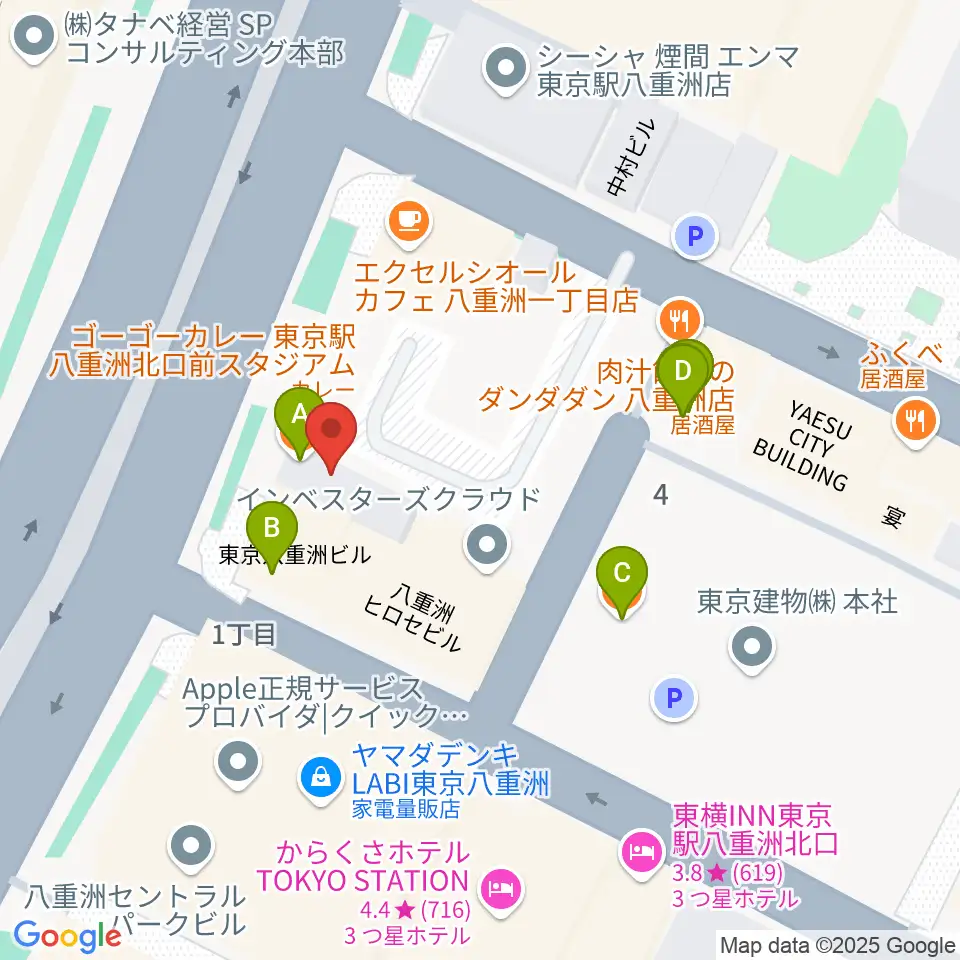 シアーミュージック 東京校周辺のファミレス・ファーストフード一覧地図