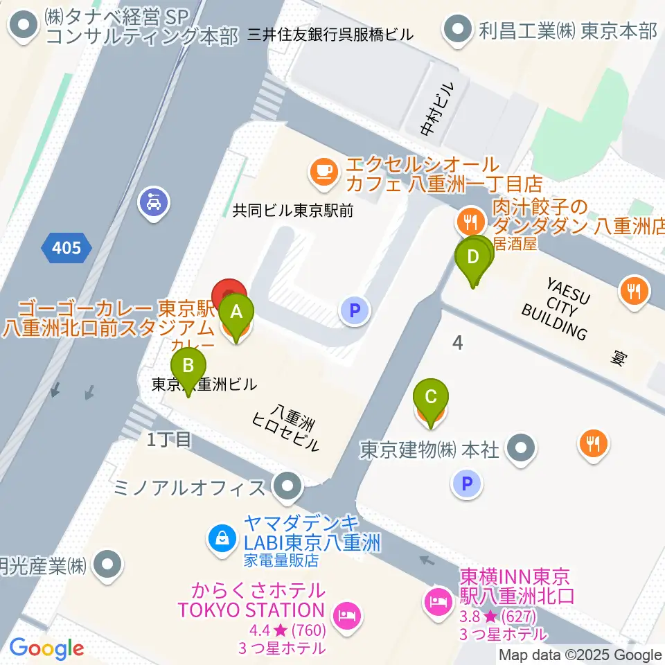 シアーミュージック 東京校周辺のファミレス・ファーストフード一覧地図