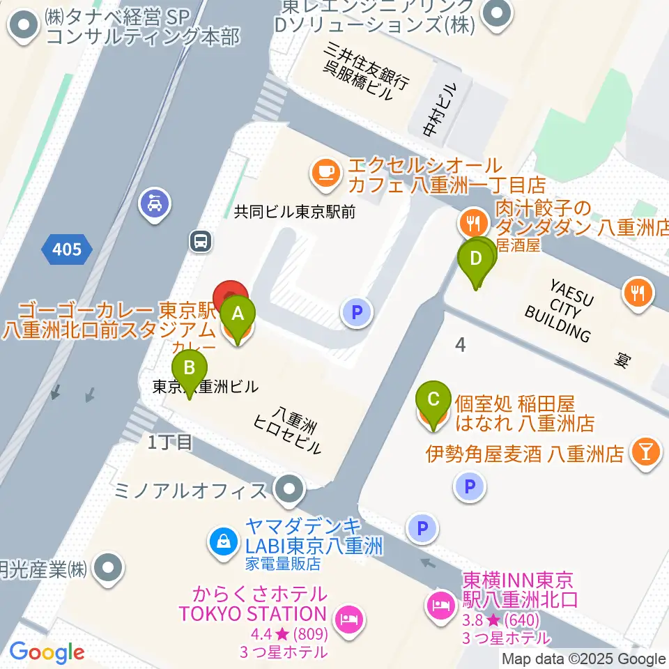 シアーミュージック 東京校周辺のファミレス・ファーストフード一覧地図