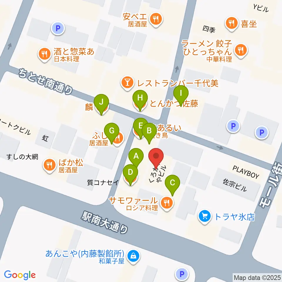 シアーミュージック 浜松校周辺のファミレス・ファーストフード一覧地図