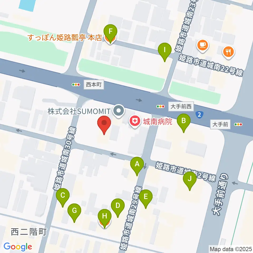 シアーミュージック 姫路校周辺のファミレス・ファーストフード一覧地図