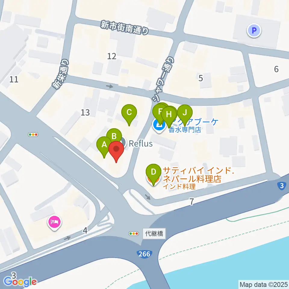 シアーミュージック 熊本校周辺のファミレス・ファーストフード一覧地図