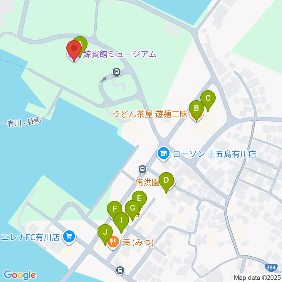 鯨賓館ミュージアム・ホール周辺のファミレス・ファーストフード一覧地図
